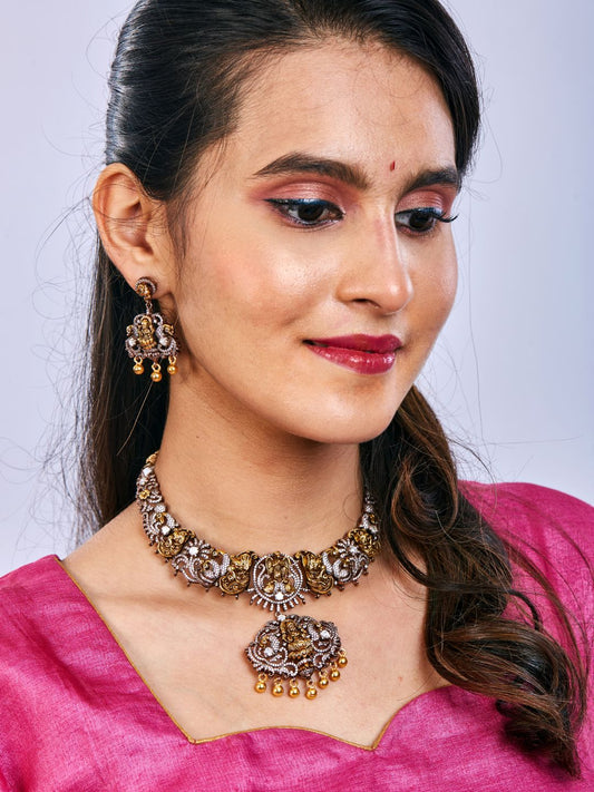 Viransha Antique Temple Necklace Set