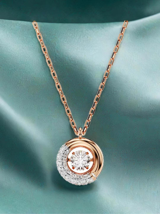 Twirling Diamond Pendant Necklace