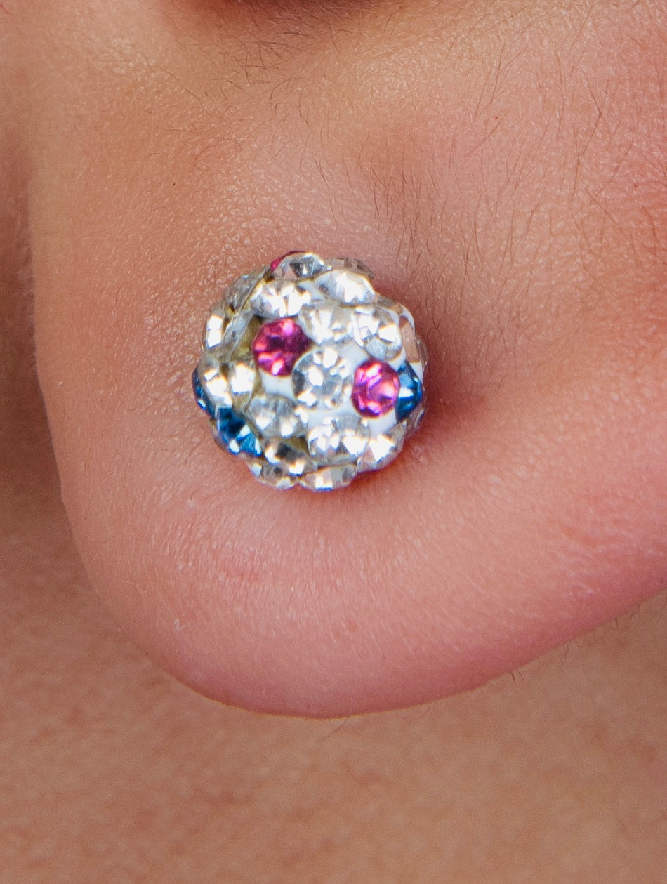Discotheque Ball Silver Earrings
