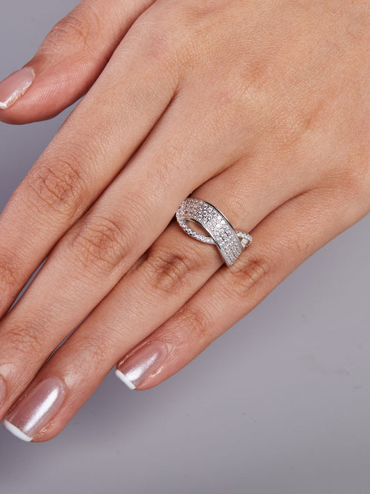 Tansi Jewels Criss Cross Cocktail Diamond Ring