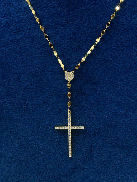 Tansi Jewels Cross Chain Diamond Necklace