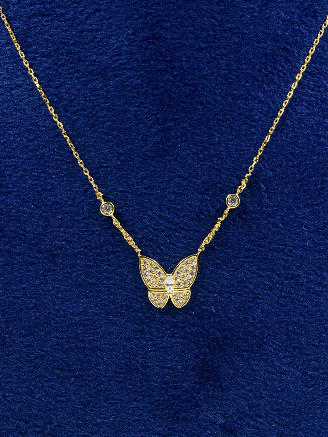 Tansi Jewels Dainty Butterfly 18K Gold Plated Sterling Silver Chain Necklace