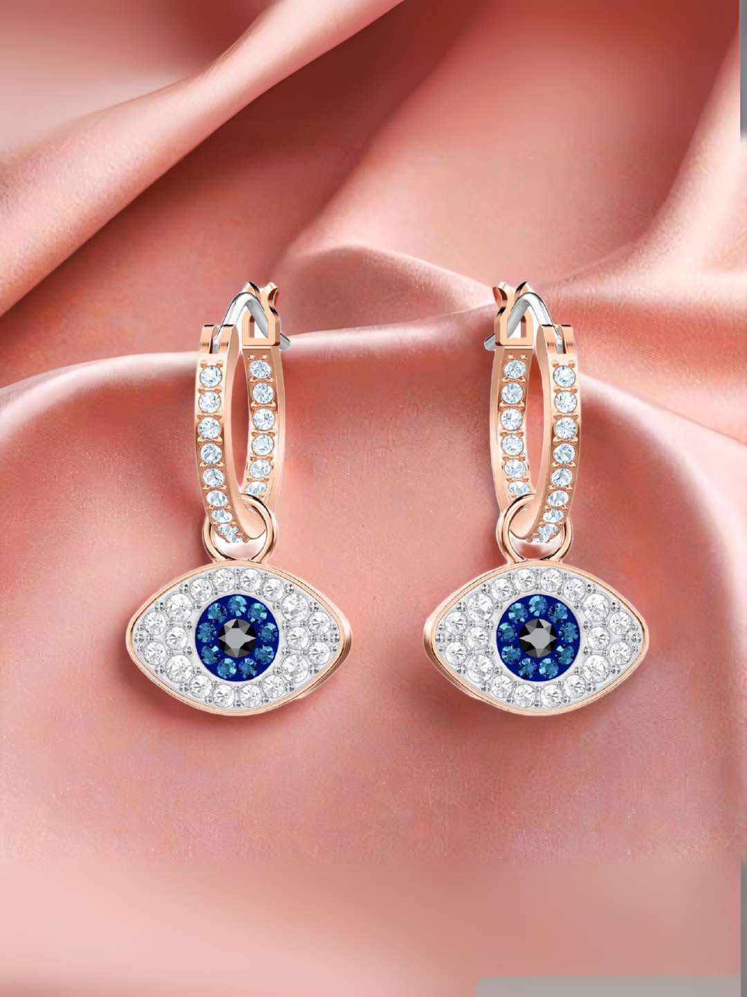 Tansi Jewels Diamond Evil Eye Drop Earrings