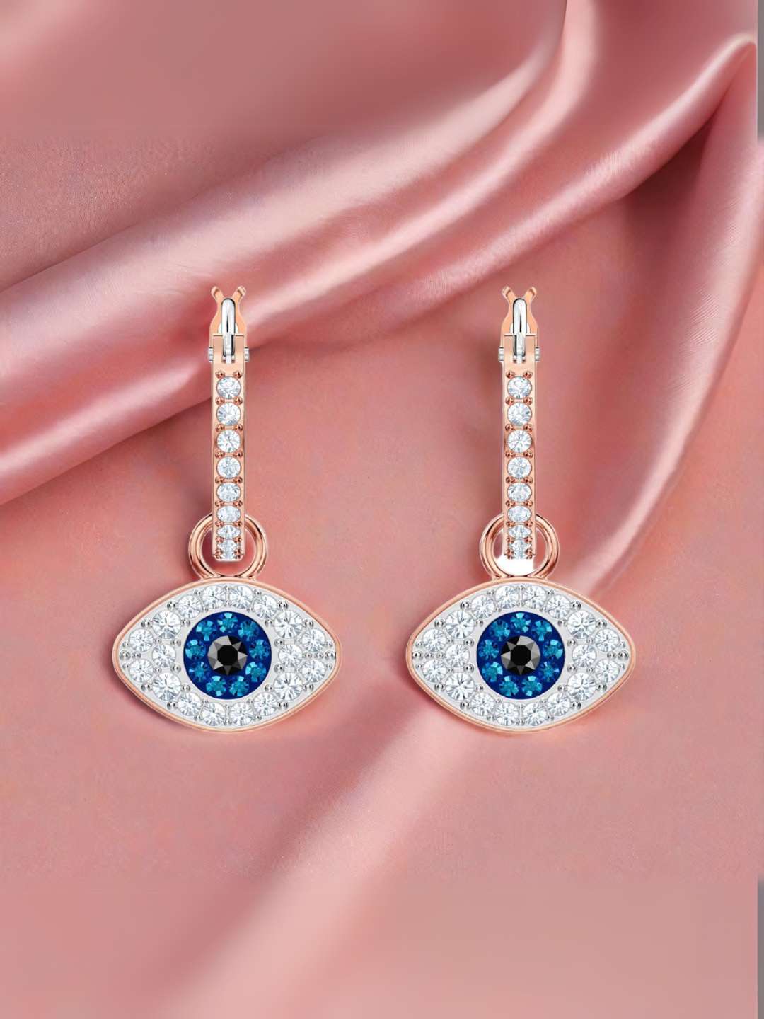 Tansi Jewels Diamond Evil Eye Drop Earrings