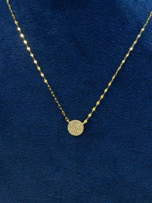 Tansi Jewels Disc Gold Tone Pendant Chain