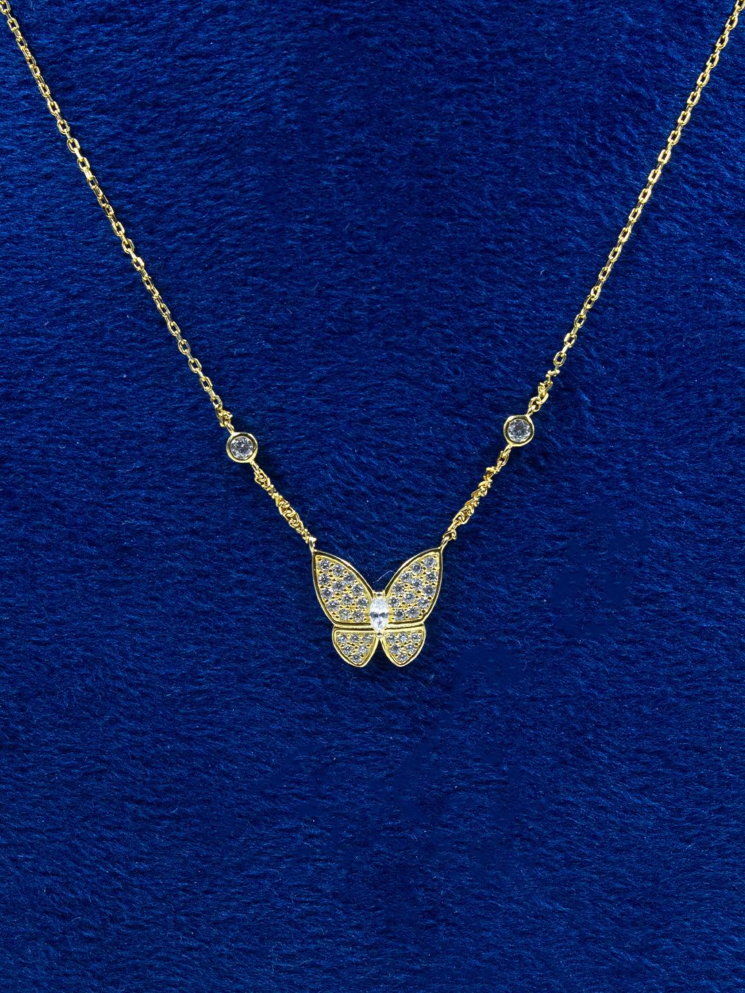 Tansi Jewels Elegant Butterfly Pendant Chain