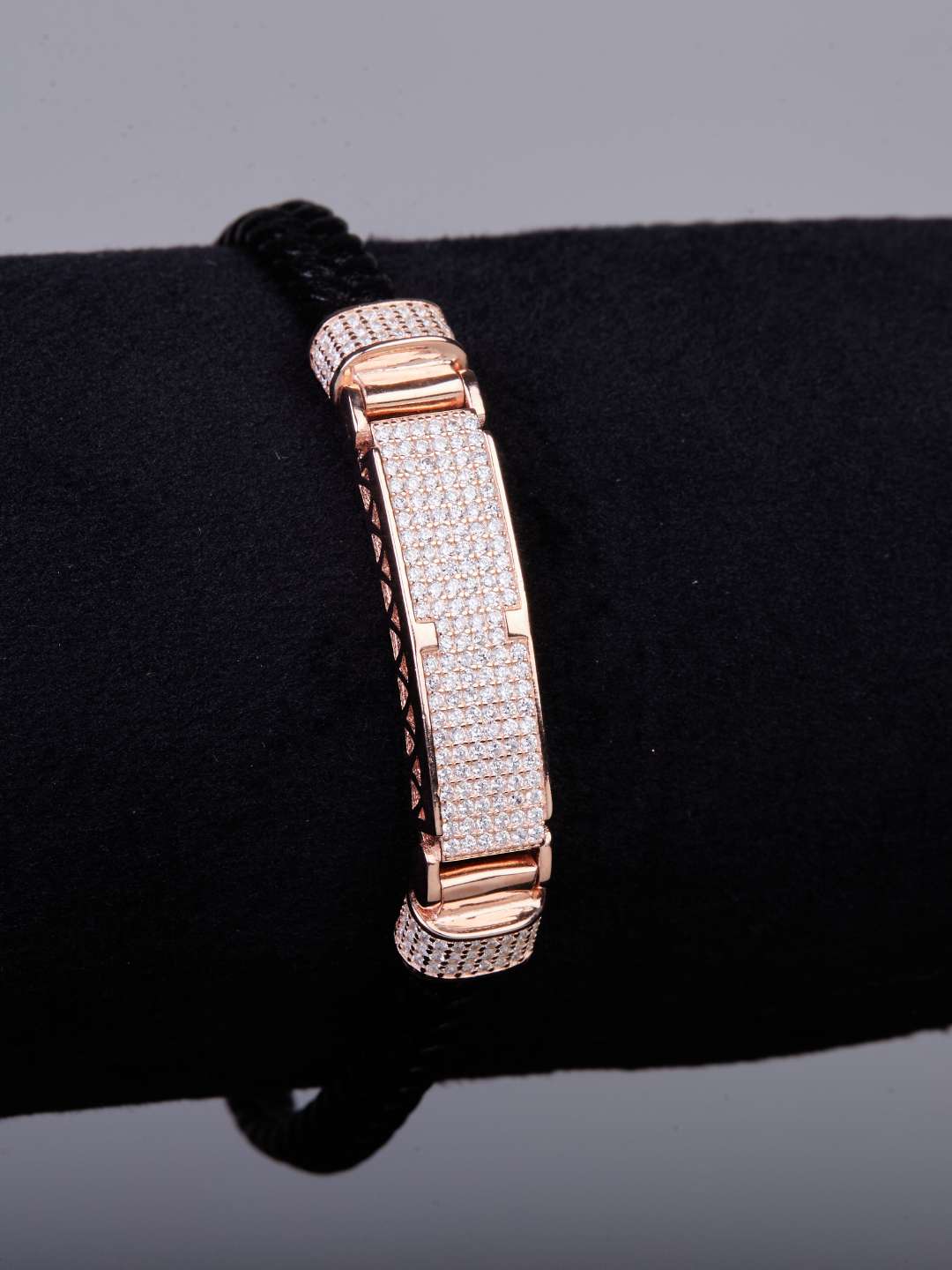 Tansi Jewels Elegant Rose Gold Men'S Diamond Bracelet