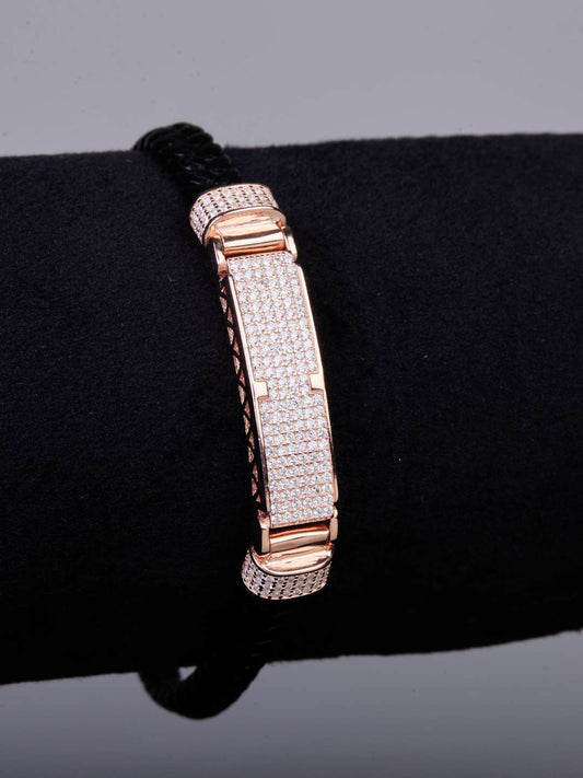 Tansi Jewels Elegant Rose Gold Men'S Diamond Bracelet