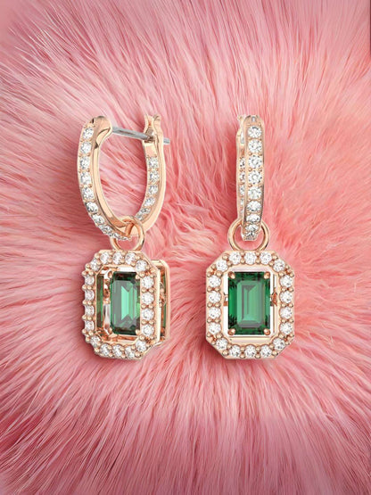 Tansi Jewels Emerald And Diamond Halo Earrings