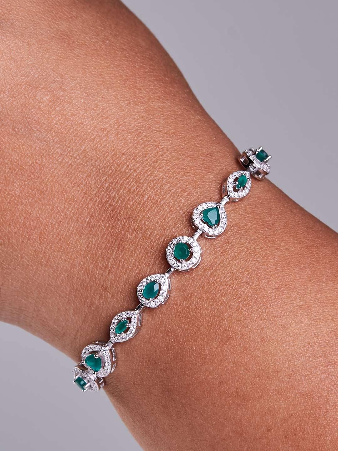 Tansi Jewels Emerald Dewdrop Women'S Bracelet