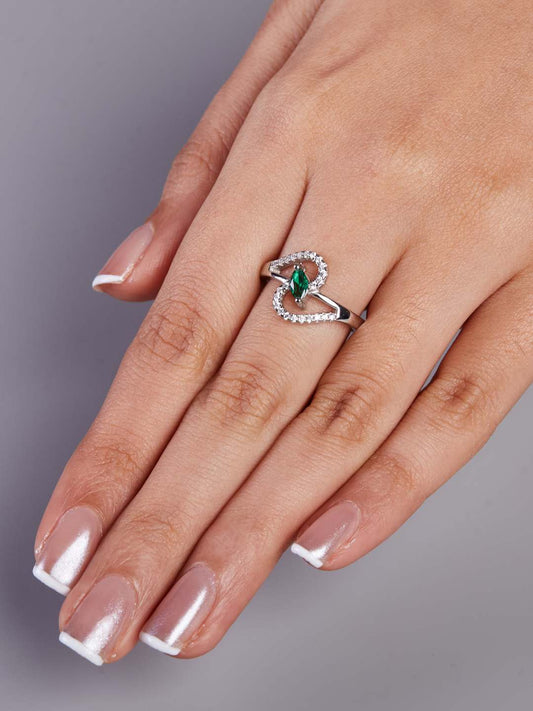 Tansi Jewels Emerald Diamond Halo Timeless Masterpiece Ring