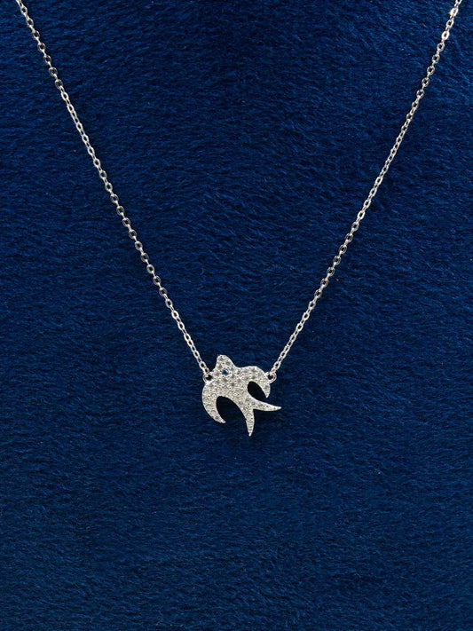 Tansi Jewels Flying Bird Rodhium Plated Sterling Silver Chain Necklace