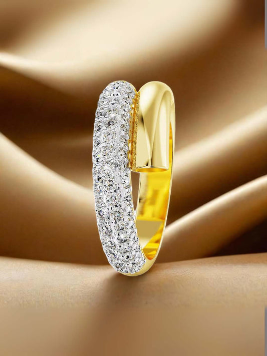 Tansi Jewels Golden Heartbeat Diamond Ring