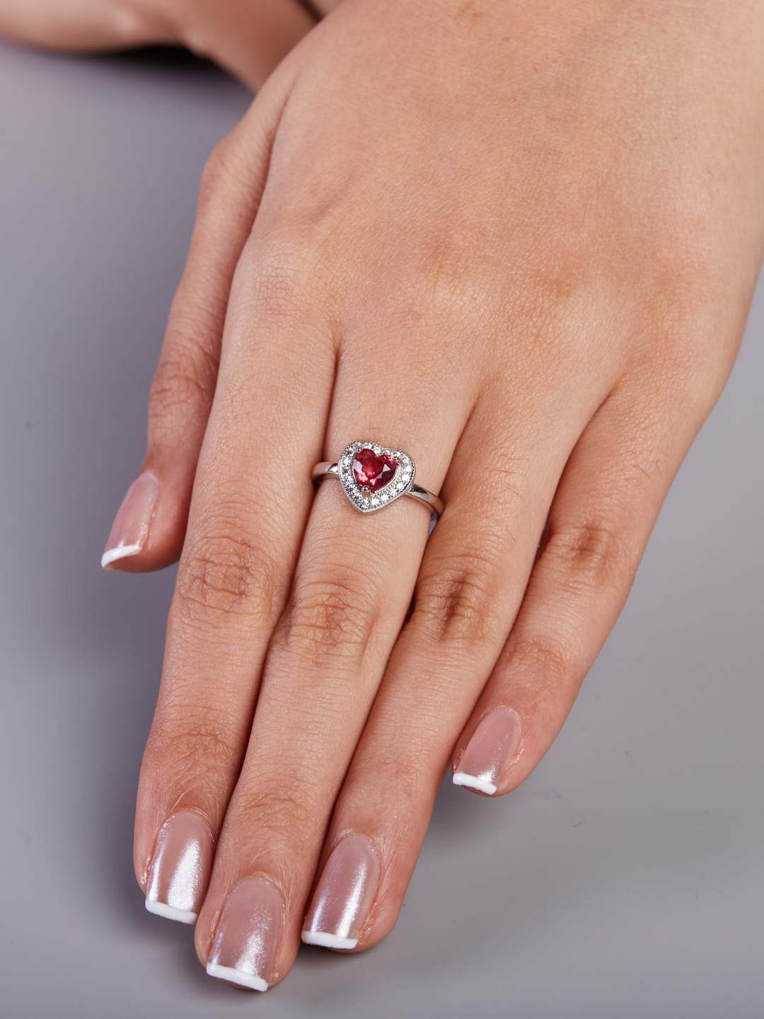 Tansi Jewels Heart Of Fire Starlight Diamond Halo Ring