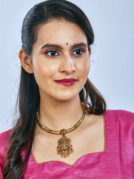 Tansi Jewels Lakshmi Traditional Hasli/Choker Necklace