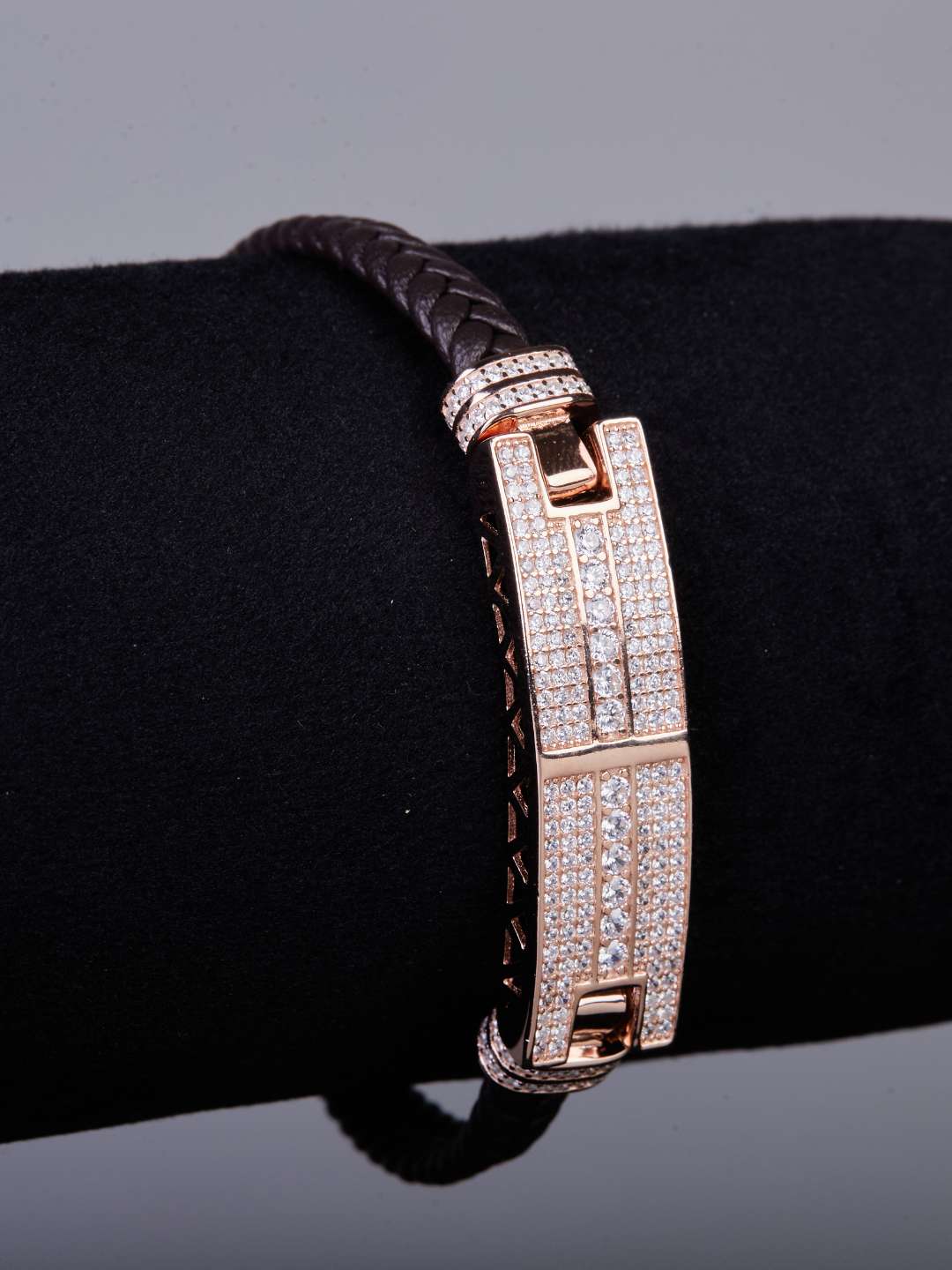 Tansi Jewels Luxe Leather & Diamond Accented Men'S Bracelet