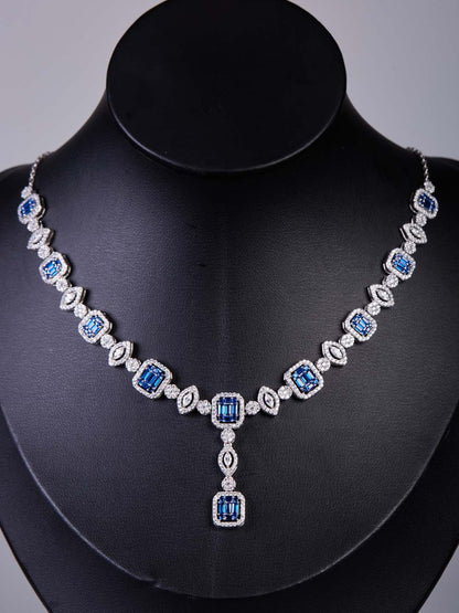 Tansi Jewels Luxury Azura Tanzanite Necklace With Matching Earrings