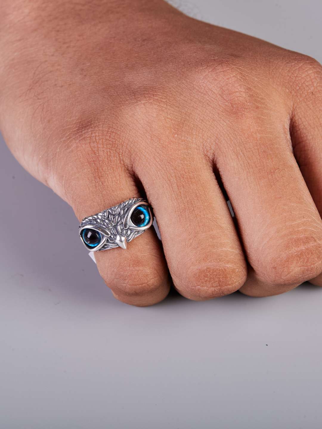 Tansi Jewels Mauve Owl Stud Ring