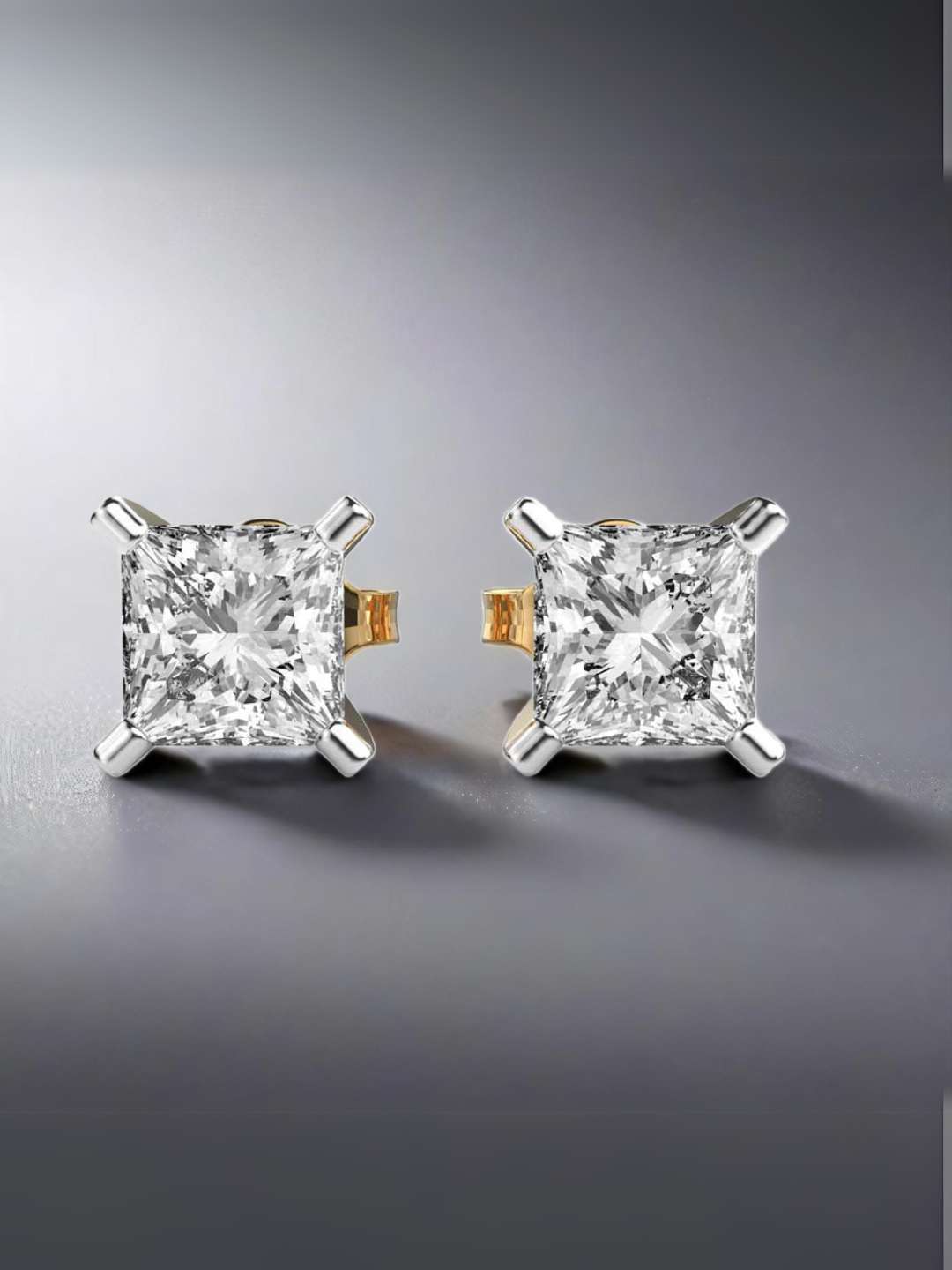 Tansi Jewels Radiant Diamond Stud Earrings