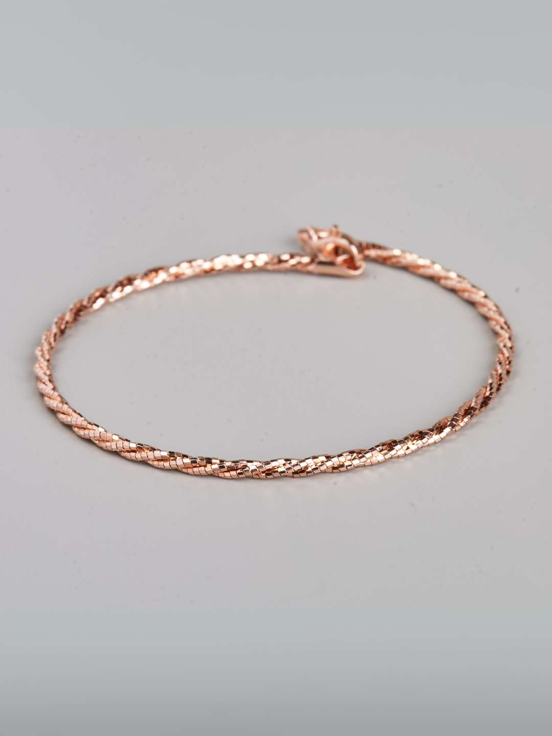 Tansi Jewels Rose Gold-Tone Twisted Chain Bracelet