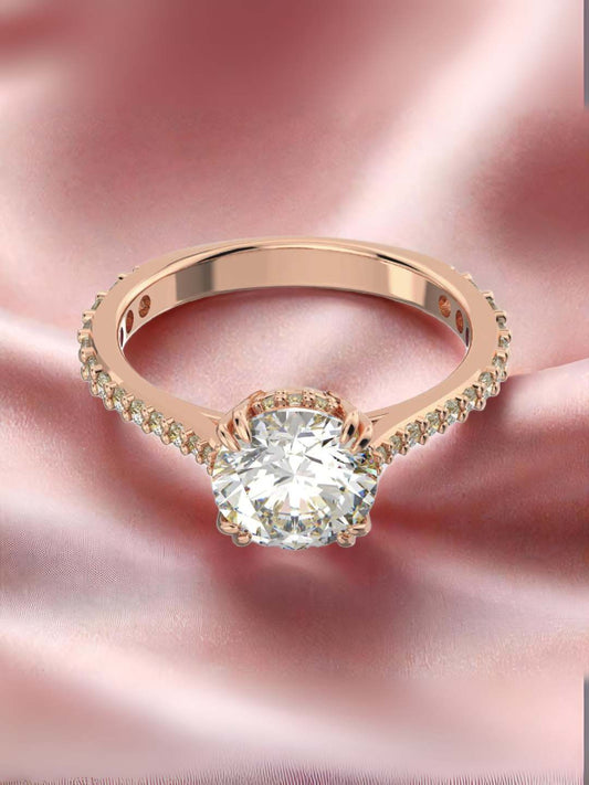 Tansi Jewels Rosy Radiance Solitaire Diamond Ring