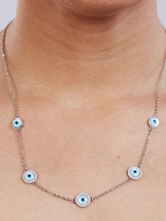 Tansi Jewels Round Eveil Eye Chain Necklace