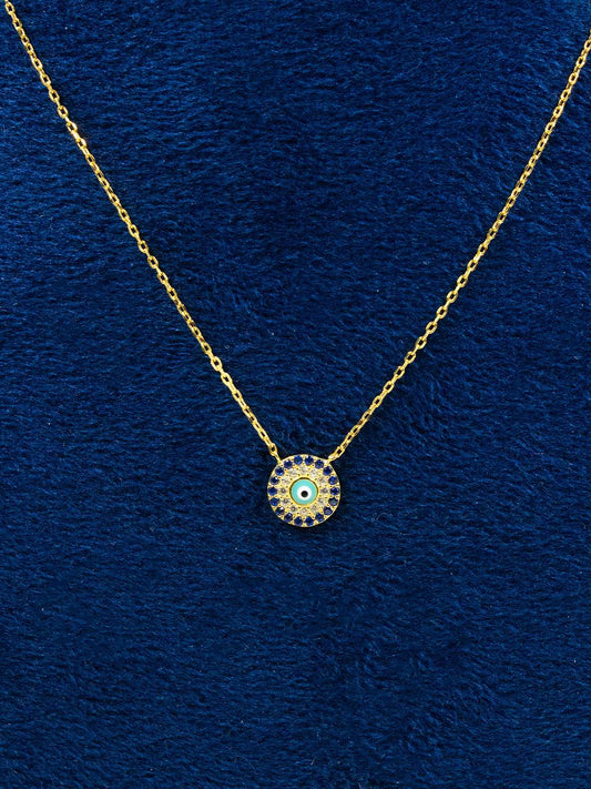 Tansi Jewels Round Florence Evil Eye Pendant Chain