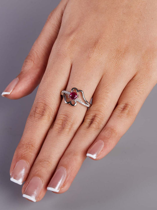 Tansi Jewels Ruby Diamond Sophistication Statement Ring