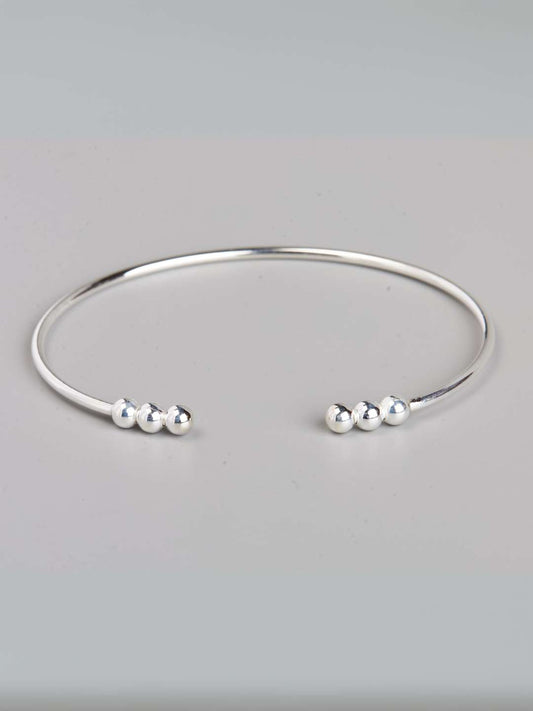 Tansi Jewels Silver Ball Women'S Cuff Bracelet