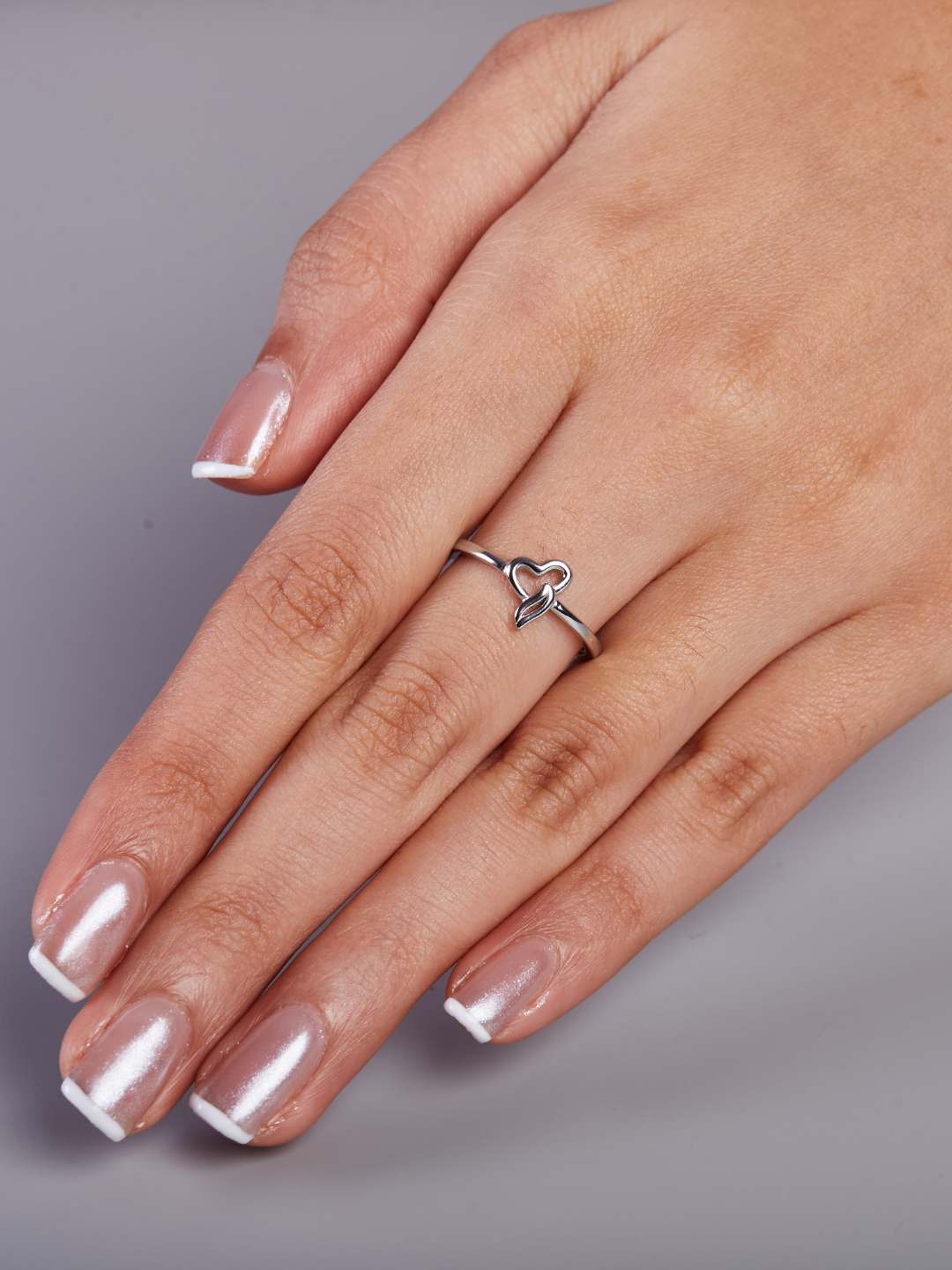 Tansi Jewels Simple Heart Silver Ring