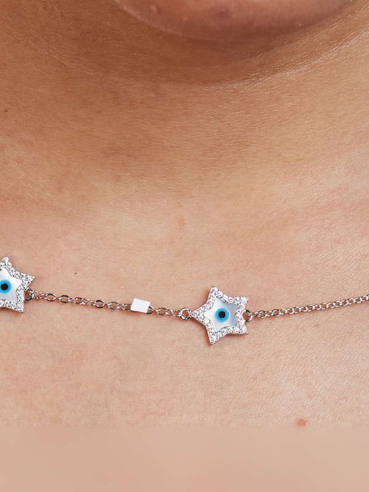 Tansi Jewels Star Shaped Evil Eye Chain Necklace