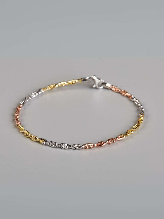 Tansi Jewels Tri-Tone Beaded Twist Bracelet