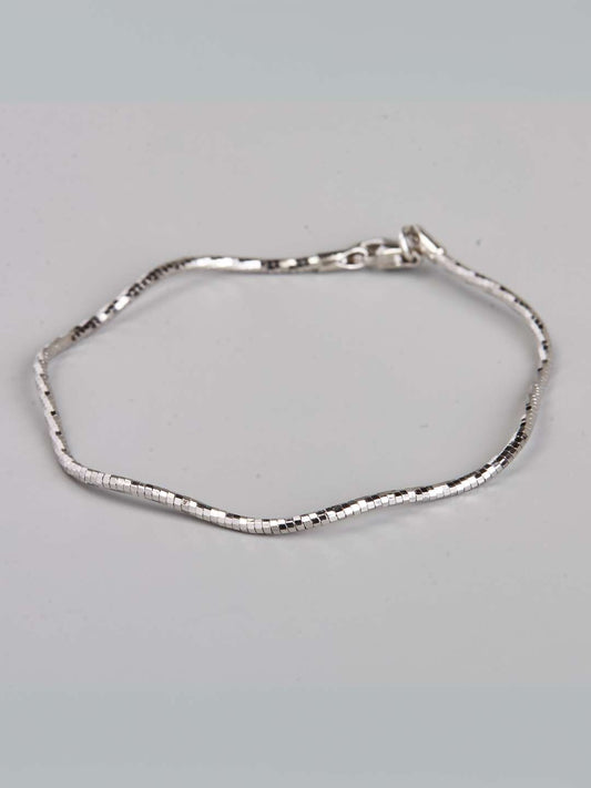 Tansi Jewels Wavy Silver Chain Women'S Bracelet