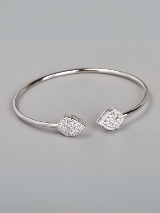 Tansi Jewels White Diamond Pear Cuff Bracelet