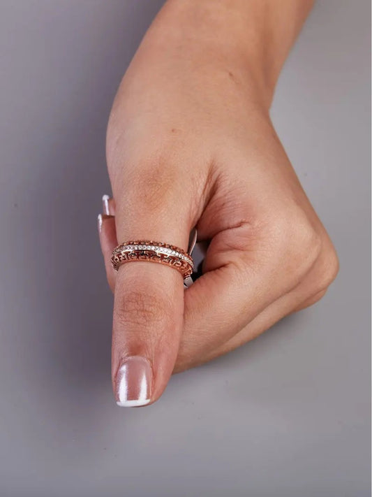 Tansi Jewels White Diamond Stylish Rose Gold Ring