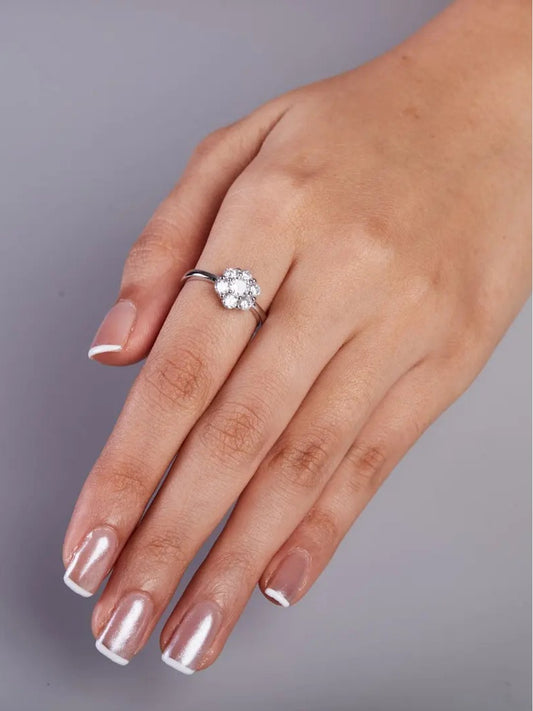 Tansi Jewels White Gold Tender Romance Diamond Ring